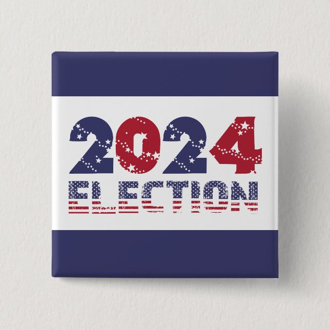 2024 Blue Election 15 Cm Square Badge (Front)