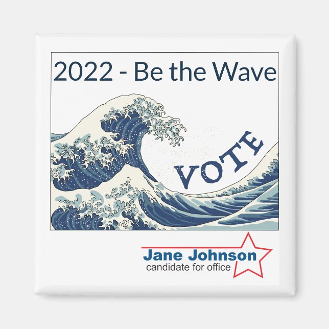 2024 Blue Wave customisable campaign magnet (Front)