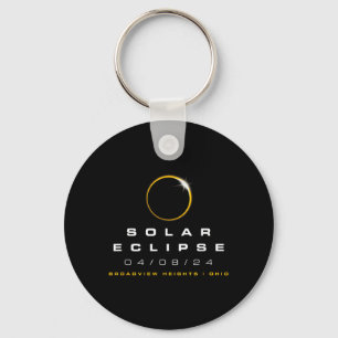 2024 Broadview Heights Ohio Solar Eclipse Key Ring