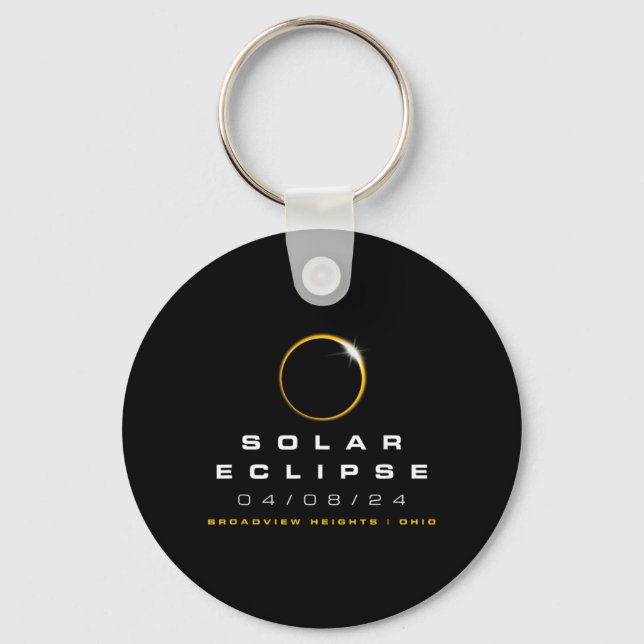2024 Broadview Heights Ohio Solar Eclipse Key Ring (Front)