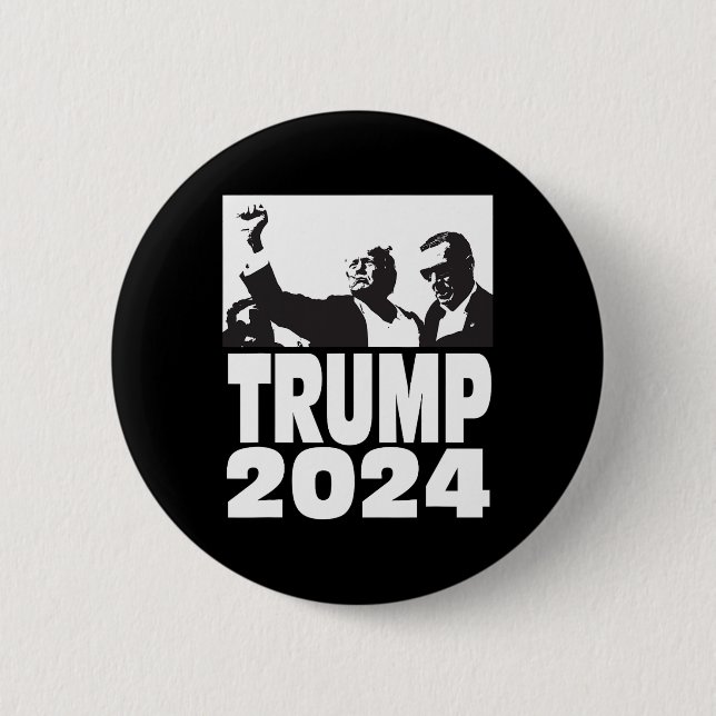 2024 Bulletproof Teflon Don Rally Shooting Fist Pu 6 Cm Round Badge (Front)