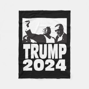2024 Bulletproof Teflon Don Rally Shooting Fist Pu Fleece Blanket