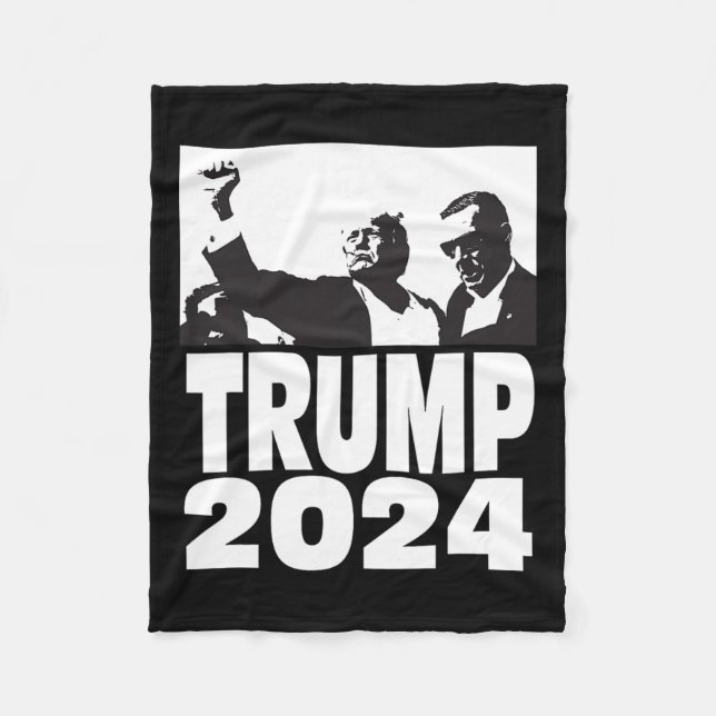 2024 Bulletproof Teflon Don Rally Shooting Fist Pu Fleece Blanket (Front)