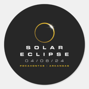 2024 cahontas Arkansas Solar Eclipse Classic Round Sticker