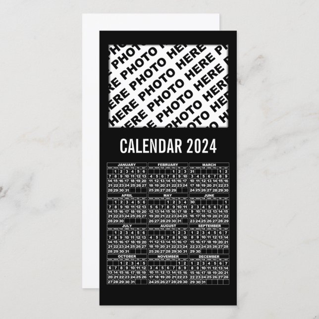 2024 Calendar Add 1 Horizontal Photo Card black (Front/Back)