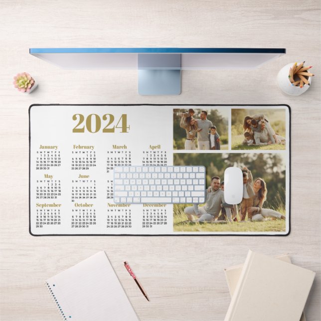 2024 Calendar and Photo Collage Desk Mat (Office 1)