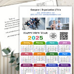 2024 Calendar Business 2 Photo Logo QR Code Colour Holiday Postcard<br><div class="desc">2024 Corporate 2 Photo, Logo & QR code Colourful Calendar New Year Holiday Postcard. All the texts are pre-arranged for you to personalise easily and quickly with your own details. Wish you all a Happy Holidays and an Amazing New Year! For many other card designs, please visit : (Holiday Cards)...</div>