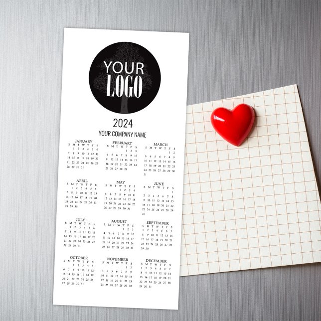 2024 Calendar Business Add Your Logo (Business promotional calendar magnet with your logo. )