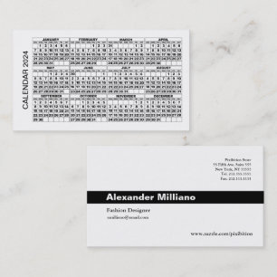 2024 Calendar Business Card horizontal White