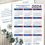 2024 Calendar Business Logo US Patriotic Blue Red Holiday Postcard<br><div class="desc">2024 Calendar Business Logo US Flag Patriotic Blue Red Holiday Card. All the texts are pre-arranged for you to personalise easily and quickly with your own details. Wish you all a Happy Holidays and an Amazing New Year! For many other card designs, please visit (Holiday Cards) https://www.zazzle.com/collections/119095696689680604 (Holiday Postcards) https://www.zazzle.com/collections/119753491551091405...</div>