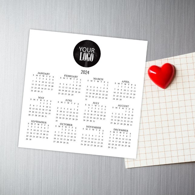 2024 Calendar Business Minimalist Modern (Business promotional calendar magnet with your logo. )