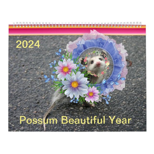 2024 Calendar Colourful Frog Opossum Floral (Cover)