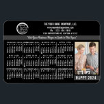 2024 Calendar Custom Business Logo Name Photo Blk Magnet<br><div class="desc">These professional-looking 2024 calendar flexible magnets are perfect for your company office branding and marketing. They have bold numbers in white on black. Above that, brand your business with your corporate logo, business name, website, phone, address, and a slogan. To the right of the calendar, add a vertical photo. You...</div>
