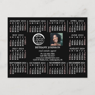 2024 Calendar Custom Business Logo Photo Text Easy Postcard
