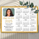 2024 Calendar Gold Glitter Business Photo Magnetic<br><div class="desc">2024 Calendar Corporate Business Modern Black Gold Glitter Script Simple Photo Holiday Magnetic Card featuring 2024 Colourful Calendar. All the texts are pre-arranged for you to personalise easily and quickly with your own details.</div>