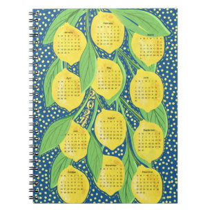 2024 Calendar Lemon Vines Notebook