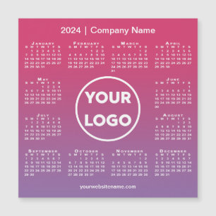 2024 Calendar Logo Pink Purple Gradient Magnet