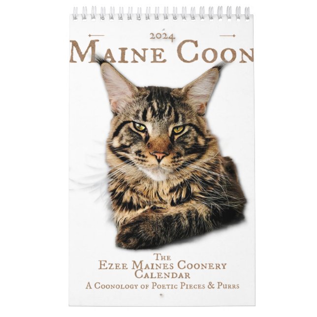 2024 Calendar Maine Coon cats & kittens, poetry (Cover)