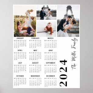 2024 Calendar minimalist multiphoto Poster