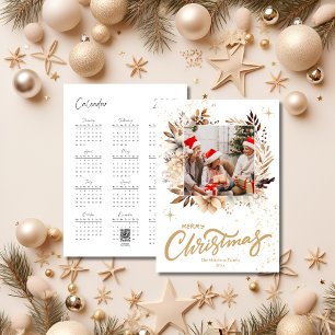 2024 Calendar Photo Custom Christmas Holiday Card