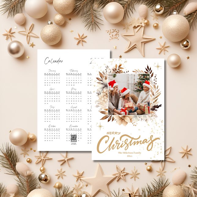 2024 Calendar Photo Custom Christmas  Holiday Card (Creator Uploaded)