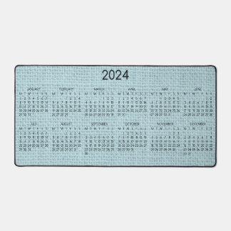 2024 Calendar Rustic Burlap Image Any Colour Desk Mat