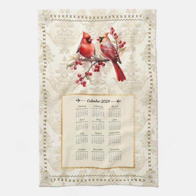 2024 Calendar Towel Cardinals (Vertical)