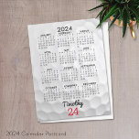 2024 Calendar with a golf ball - bubble months Postcard<br><div class="desc">A 2024 calendar with a golf ball in the background. For advanced users,  you can go to the advanced design area and change colours of the calendar.</div>