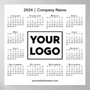 2024 Calendar with Company Logo and Name Poster