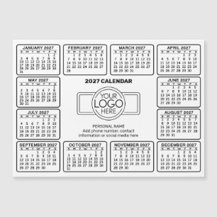2024 Calendar with logo Contact Information Magnet