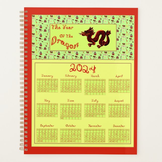 2024 Calendar Year Of The Dragon Planner (Front)