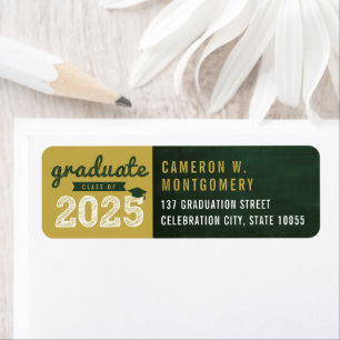 2024 Chalkboard Sketch Modern Graduation Address Return Address Label