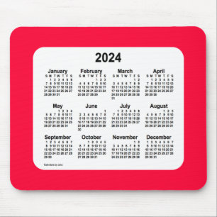 2024 Cherry Red Calendar by Janz Mouse Pad