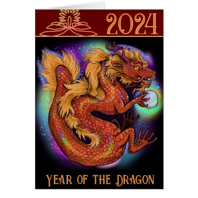 2024 Chinese Zodiac Year of the Dragon New Years (Front)