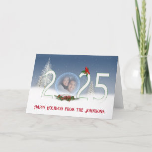 2024 Christmas Snow Globe With Photo Holiday Card