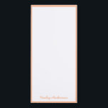 2024 Colour of the Year: Peach  Magnetic Notepad<br><div class="desc">This personalised notepad features a peach border in 2024's colour of the year. You can personalise with a name.</div>