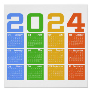 2024 Colourful Calendar Poster