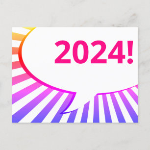 2024 comic bubble postcard