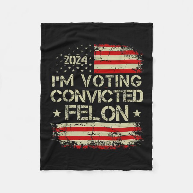 2024 Convicted Felon10  Fleece Blanket (Front)
