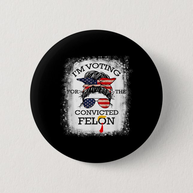 2024 Convicted Felon15  6 Cm Round Badge (Front)