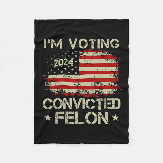 2024 Convicted Felon22  Fleece Blanket (Front)