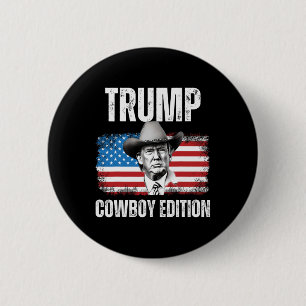 2024 Cowboy Edition Republican American Flag 6 Cm Round Badge