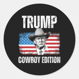 2024 Cowboy Edition Republican American Flag Classic Round Sticker