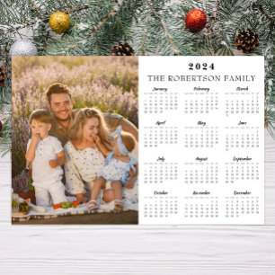 2024 Custom Photo & Family Name 12 Month Calendar Poster