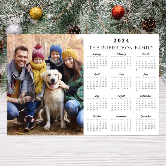 2024 Custom Photo & Family Name 12 Month Calendar Poster (Creator Uploaded)