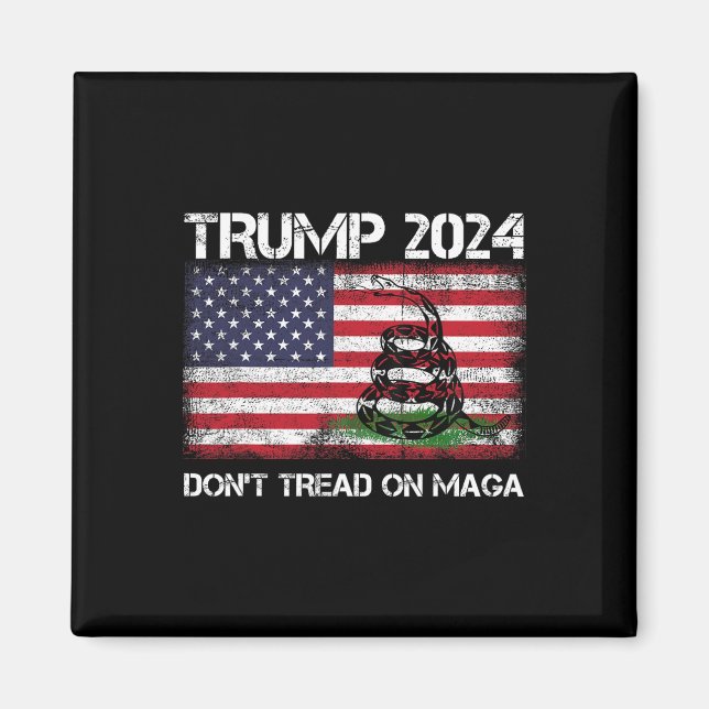 2024 Don't Tread On Maga American Us Flag Snake  Magnet (Front)