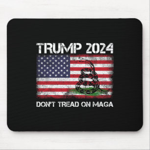 2024 Don't Tread On Maga American Us Flag Snake Mouse Pad
