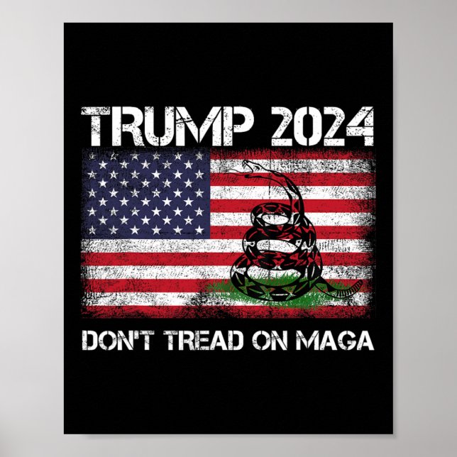 2024 Don't Tread On Maga American Us Flag Snake  Poster (Front)