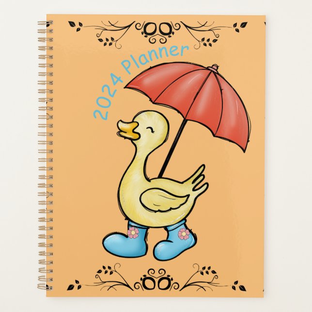 2024 Duck in Rain Boots  Planner (Front)