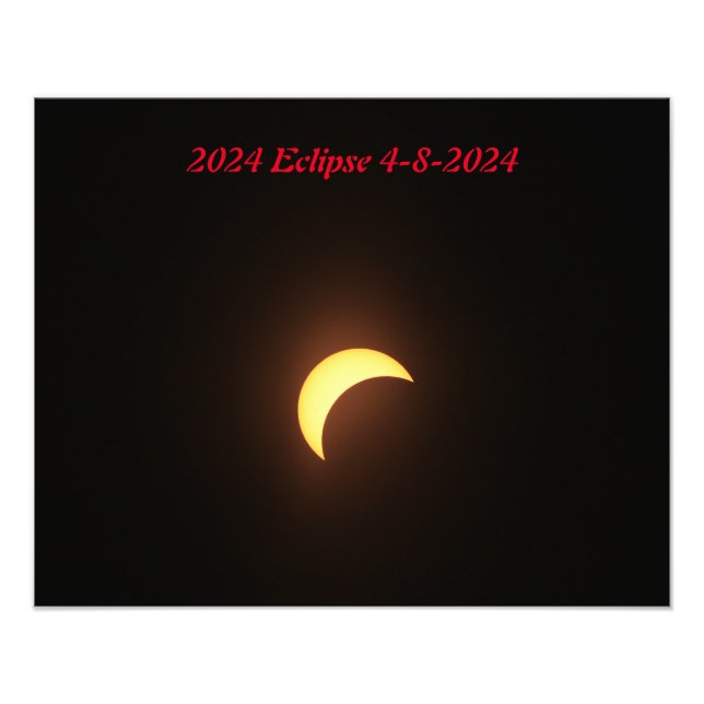 2024 Eclipse 4-8-2024 on a Historical Day Photo Print (Front)